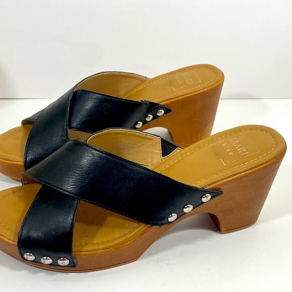 Kari Blue Strap Sandals Black Nail Head Accents Size 9 - Picture 10 of 15
